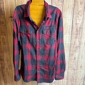 Kavu Red and Charcoal Gray Flannel Men’s Size L